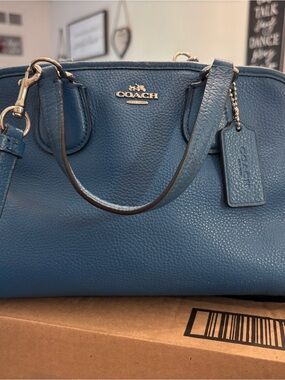 Coach Pebble Leather Satchel with silver Hardware